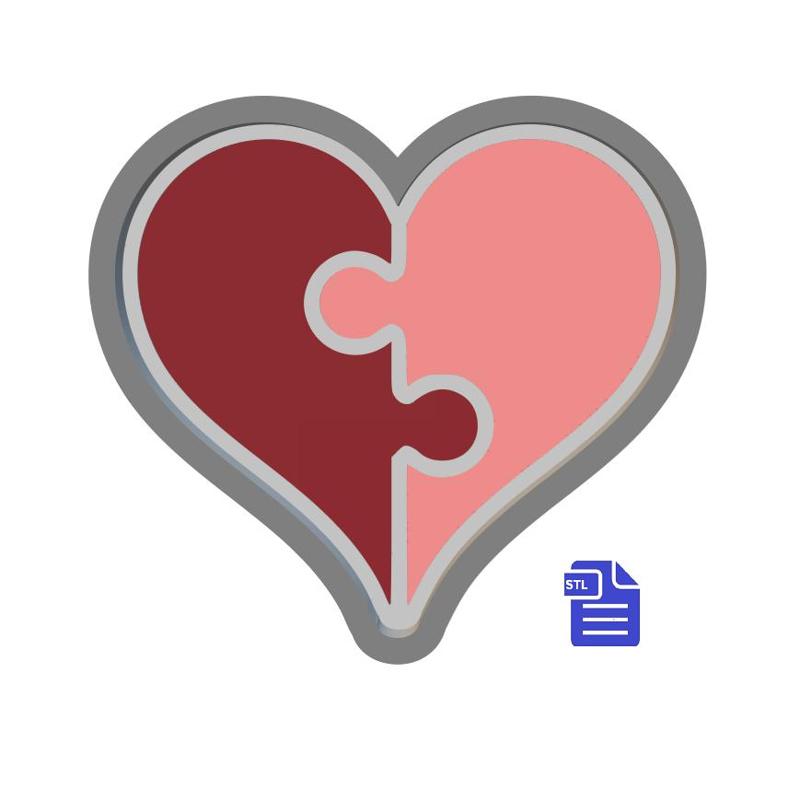 1pc Puzzle Heart Bath Bomb Mold