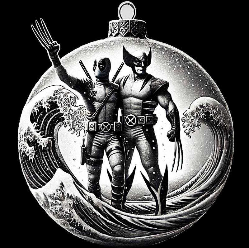 Deadpool & Wolverine Christmas Bauble Hueforge120 