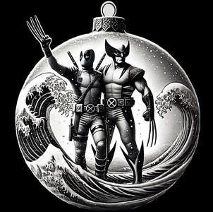 Deadpool & Wolverine Christmas Bauble Hueforge120 