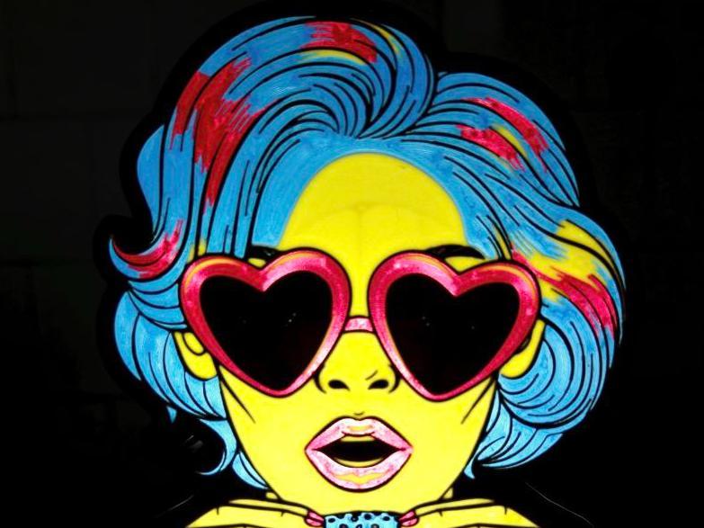 Hamburger vintage advertisment ligh tbox