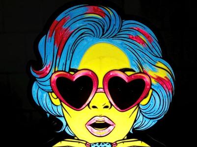 Hamburger vintage advertisment ligh tbox