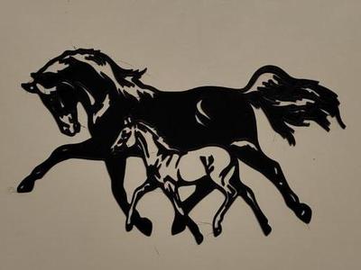 two horses wall art