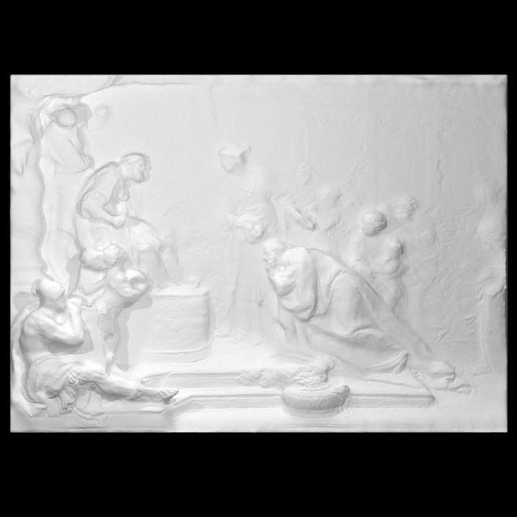 The King Pharaon seated on the throne receives Jacob, led by his son Joseph