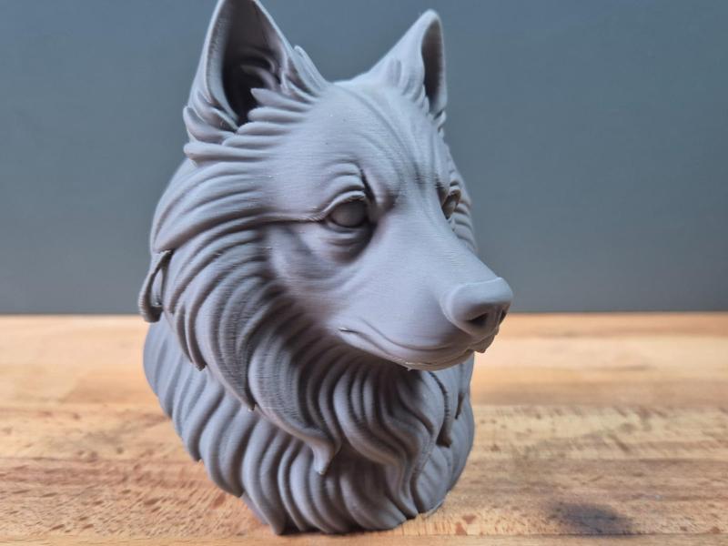 Keeshond Dog Bust