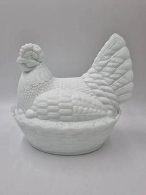 Polish 70s Porcelain Hen From Ząbkowice Factory  (Container)