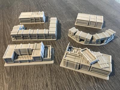 Wargaming compatible Terrain - Tank Trap - Crates / Pallets / Defenses
