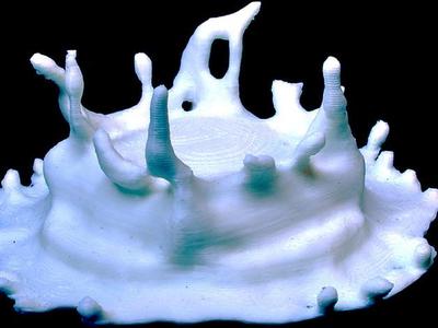 Waterdrop splash. Blender fluid model