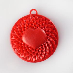 Valentines Necklace/Charm (Heart Flower)