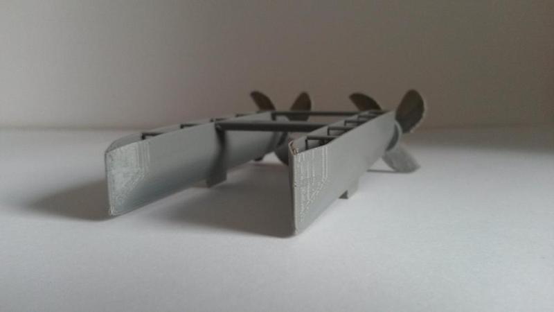 Double hull Motorboat - Rubber band powered!