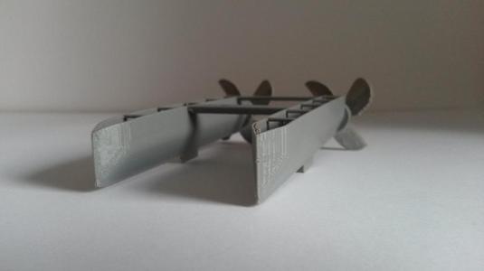 Double hull Motorboat - Rubber band powered!