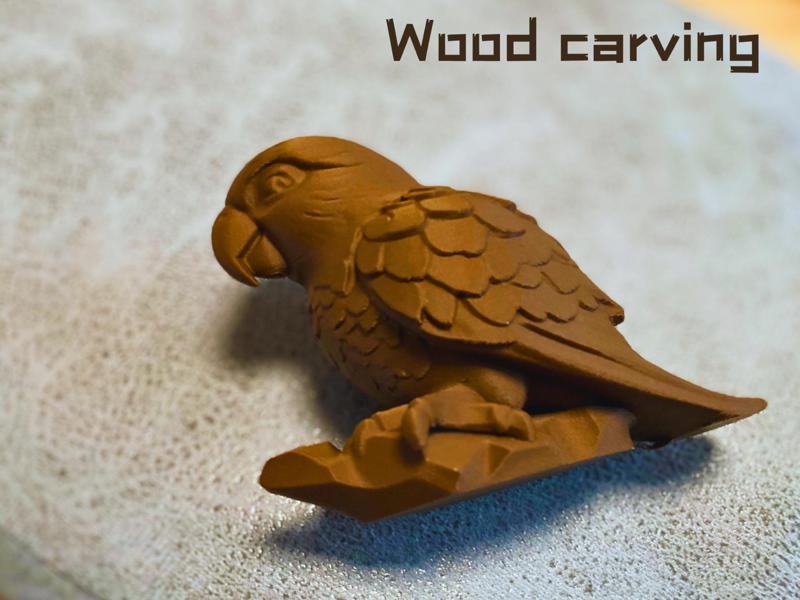 Winged Dream - Exquisite Wooden Parrot Desktop Ornament