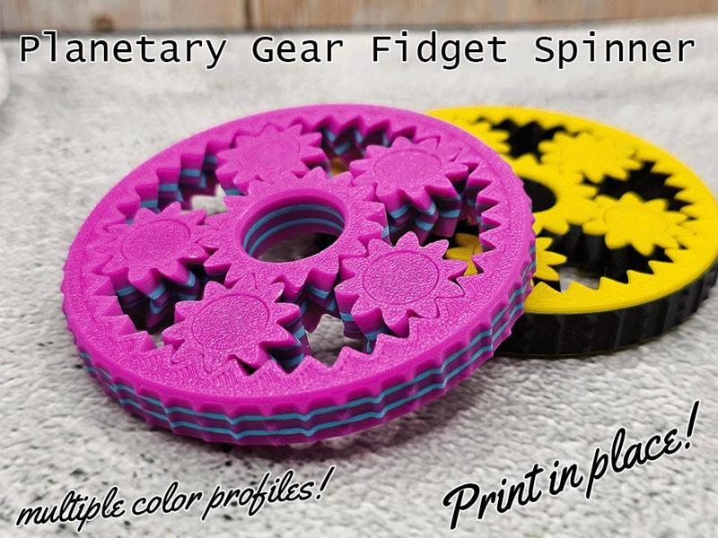Planetary Gear Fidget Spinner toy print in place