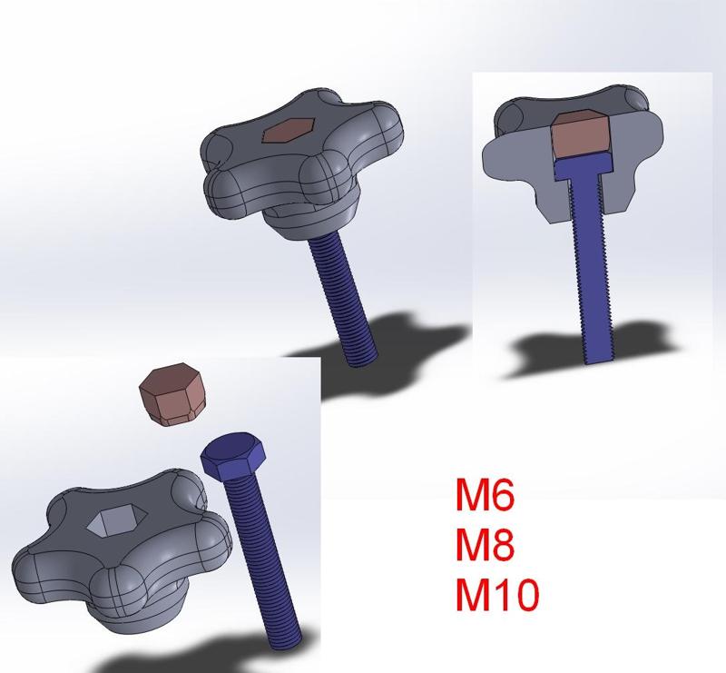 Hand screw M6, M8, M10