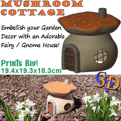 Cute Mushroom Cottage Fairy Gnome House Toadstool Garden Decor