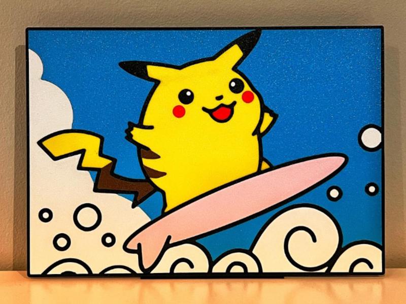 Surfing Pikachu hueforge - 1 AMS