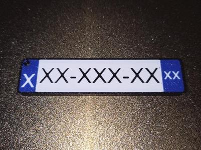 Blank European registration keychain