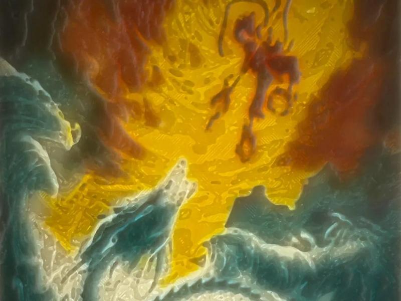 Multicolor Nezha relief photo