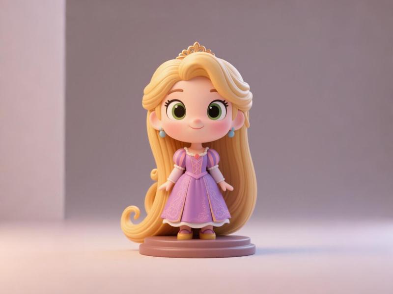 Cute Disney Princess Series: Rapunzel--Children's Day 3D Coloring Plaster Toy