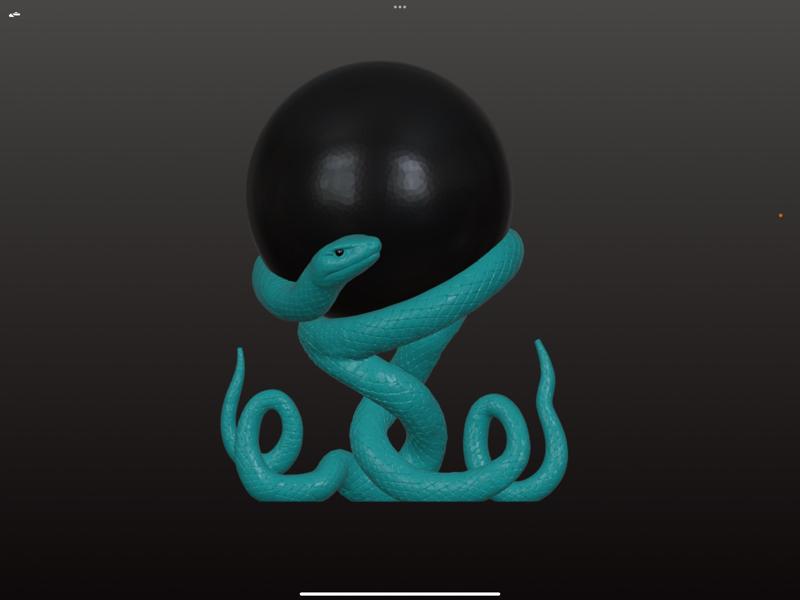 Serpent and Orb Bookshelf Decor