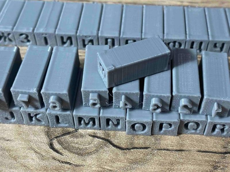 Alphabet stamps for clay
