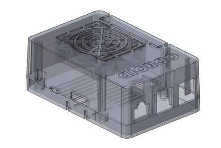 Official ODROID-C4 case modded to fit a 40mm fan