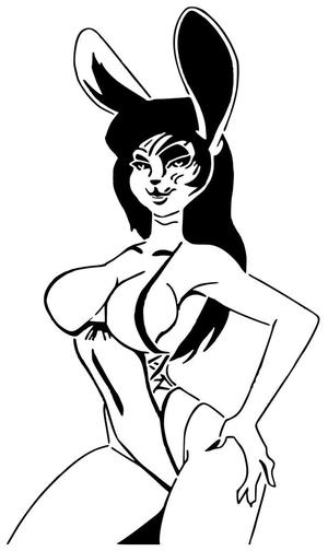 Bunny Girl stencil 5