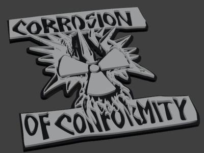 Corrosion of comformity band logo