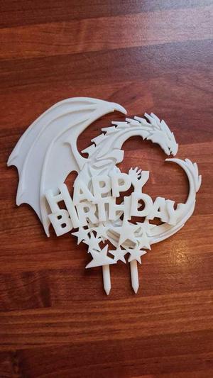 Happy Birthday Dragon Cake Topper