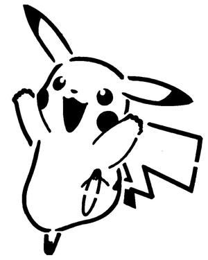 Pikachu stencil 13