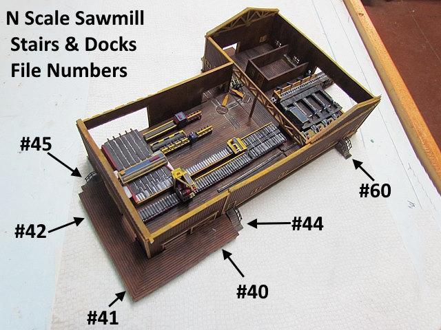 N Scale Sawmill Exterior Stairs & Docks.....