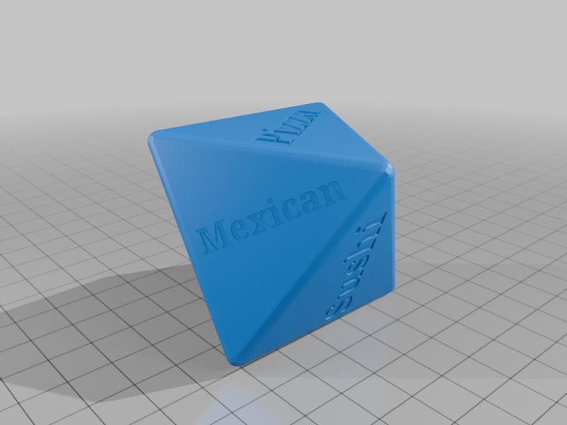 8 Sided Food choice Dice die