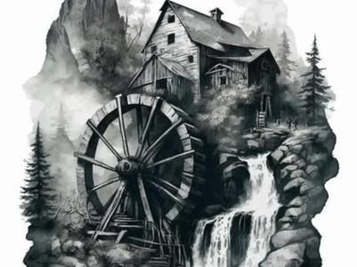 House in the Mountains Hueforge