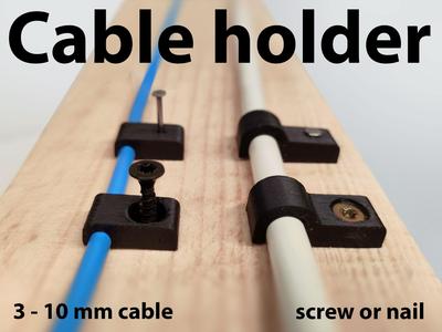 Cable holder 3-10 mm - nail or screw
