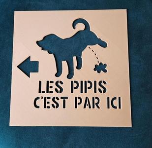 Pochoir chien pipi trottoir