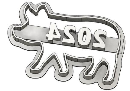 2024 New Year Pig cookie cutter