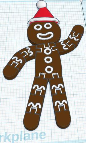 Big Gingerbread man with Santa hat