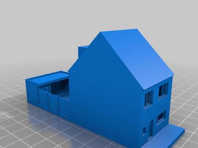 n scale terraced house with garden