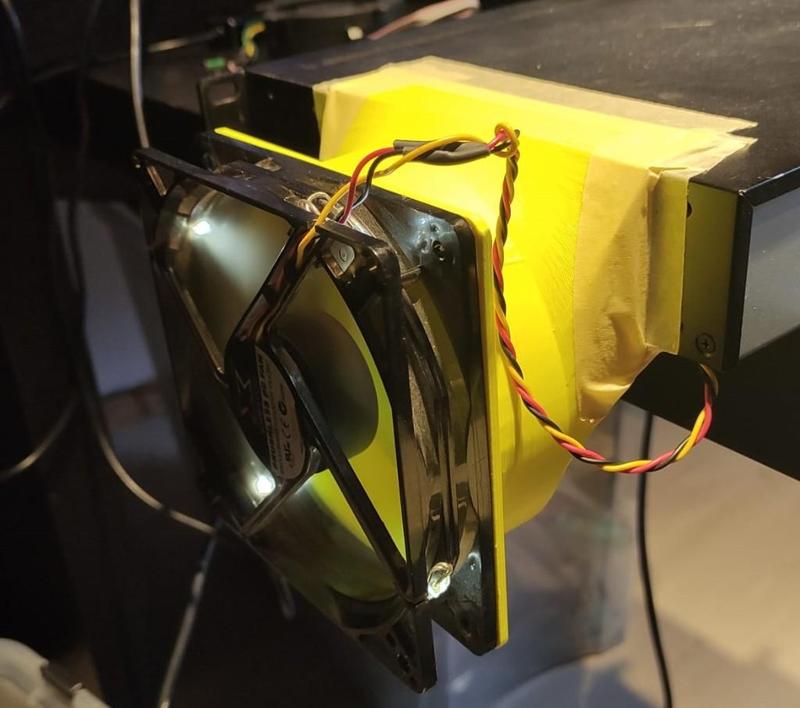 120mm fan adapter for 1u 19 inch rack, 130mm wide