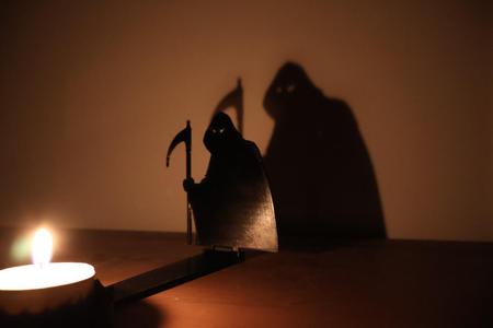 Halloween shadow casting candle