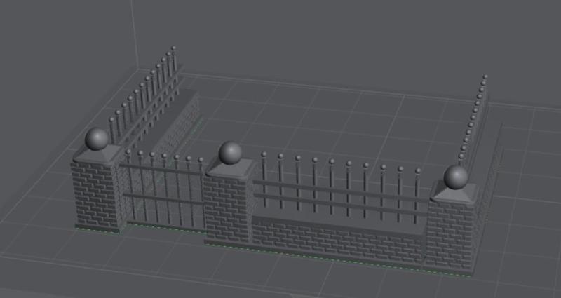 Garden Wall with ironwork