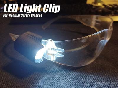 LED Light Clip for Safety Glasses