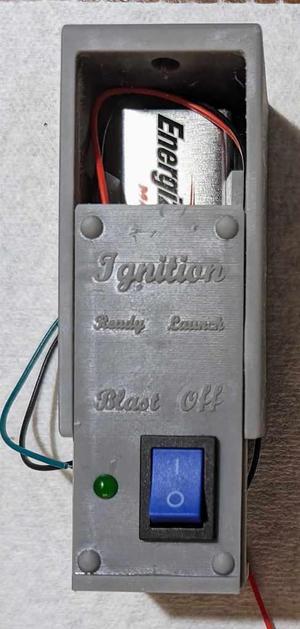 9-volt battery box with switch and LED