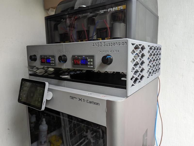 ANSO - Bambu X1C Chamber heater + AMS dryer  + Stand + LED