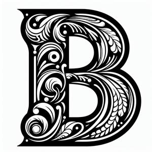Frottage creation: letter B (version 3)