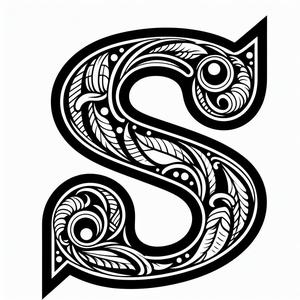 Frottage creation: letter S (version 1)