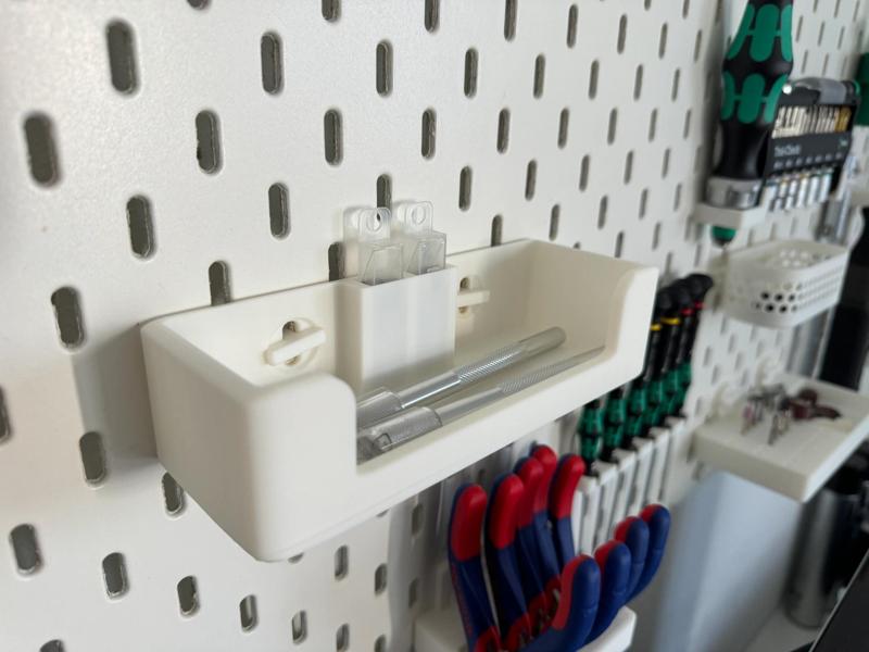 IKEA Skadis 2 Scalpel tray using T-Clips