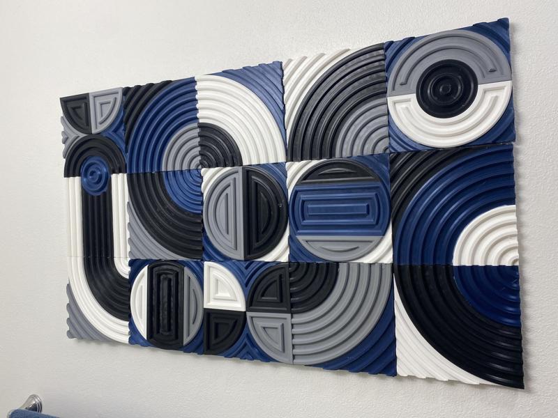 Geometric Deco Wall Art panels, 15 complete squares