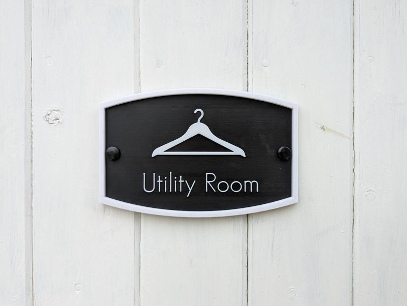 Utility room outdoor sign