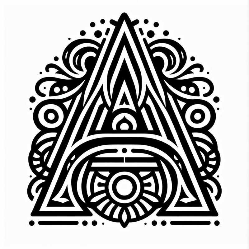 Frottage creation: letter A (version 2)