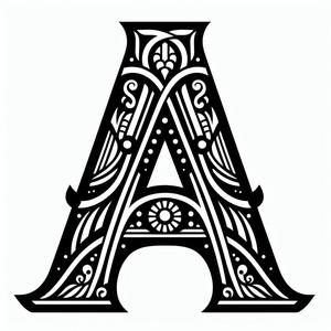 Frottage creation: letter A (version 1)